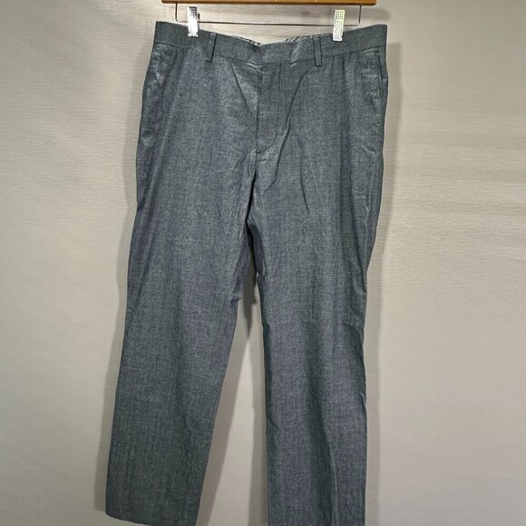 Banana Republic Pants Mens 34 Tailored Slim Fit Blue Cotton Flat Front Pockets - Picture 1 of 9